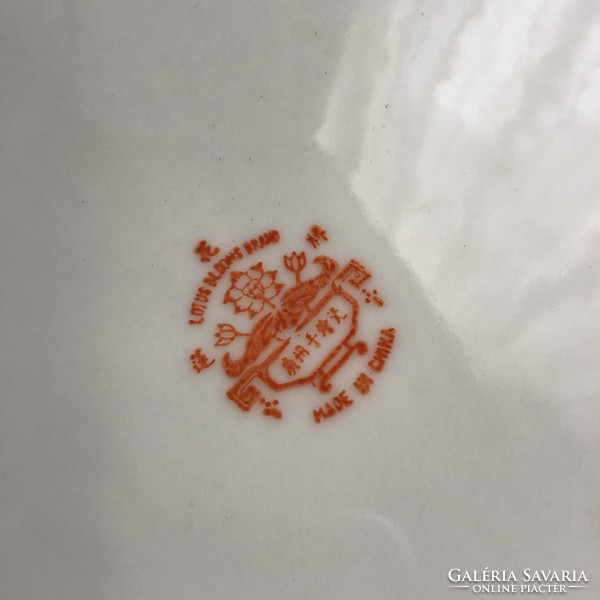 Régi kínai kézzel festett porcelán dísz tányér