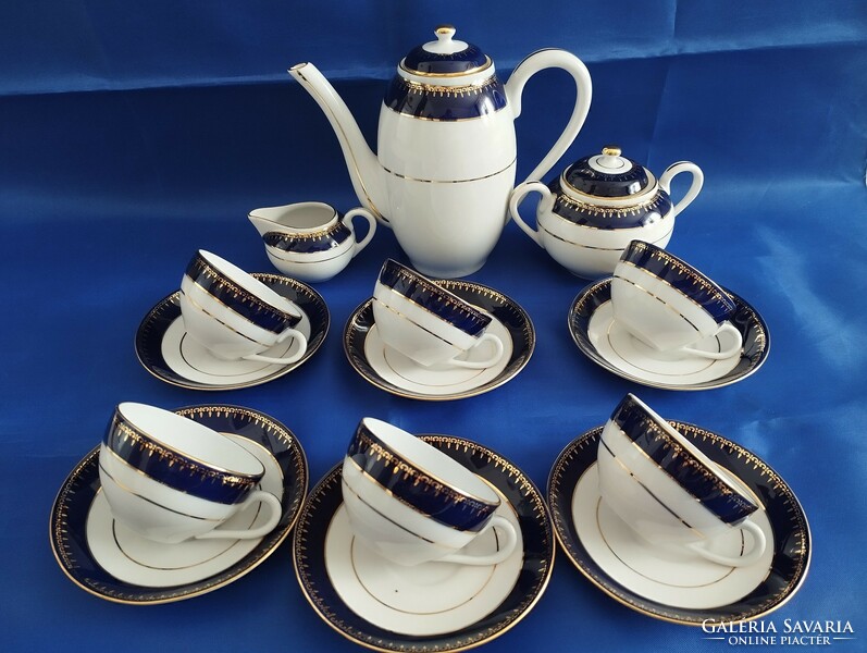 Zsolnay 6. Personal blue gold coffee set