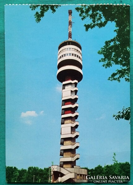 Zalaegerszeg, TV lookout and press, postmarked postcard for deer hunters
