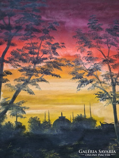 Sunrise is a work of a Transylvanian painter, oil painting on canvas