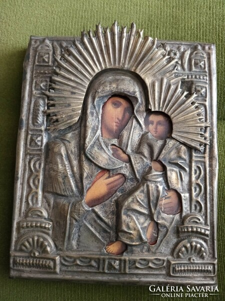 Icon with copper cover