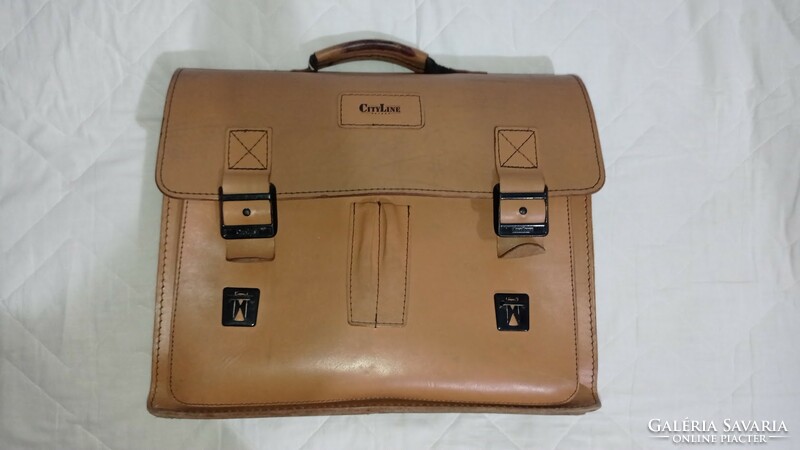 Large strong cowhide briefcase, retro briefcase genuine leather bag, costume, props