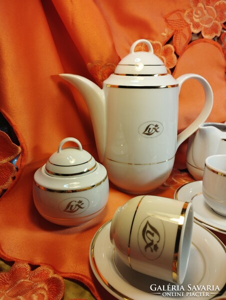 Beautiful lowland lux white - gold coffee set for 6 people
