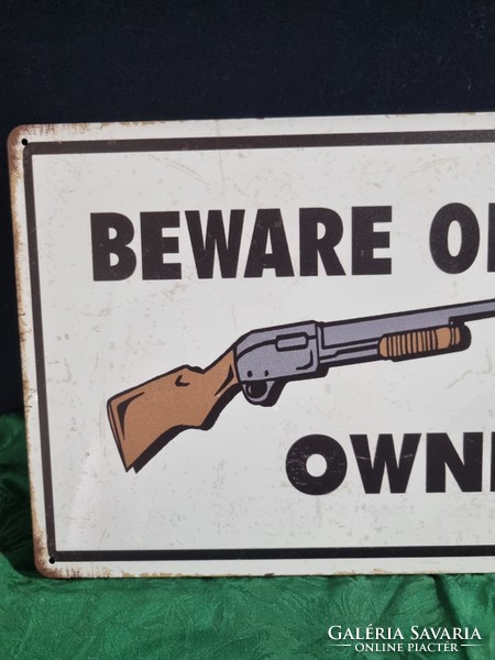 Be careful! Armed decorative vintage metal sign new! (32)