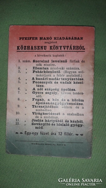 1900 cca antik Ilosvay Hugó: Illemtan- KÖZHASZNÚ KÖNYVTÁR 2. sz. könyv a képek szerint PFEIFER MANÓ