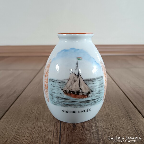Antique Zsolnay vase Balaton Siófok souvenir
