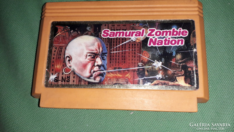 Retro yellow cassette nintendo video game - samurai zombie nation condition as per pictures 33.