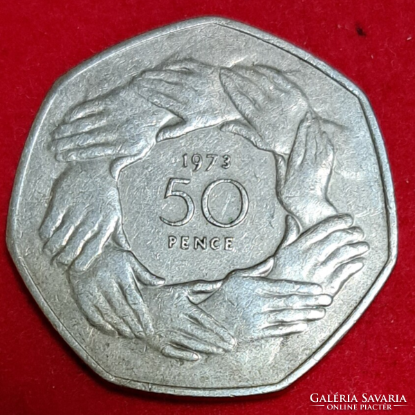 1973. England 50 pence membership of the European Economic Community (EEC) (1603)