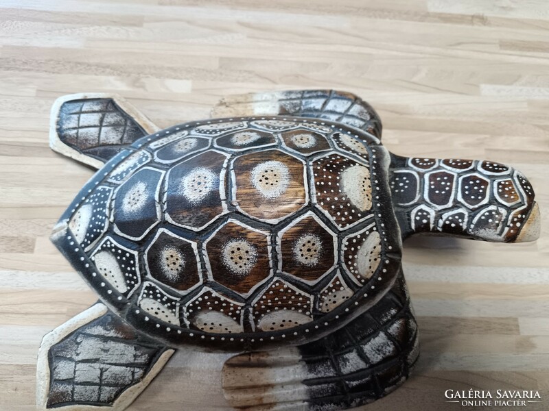 Carved wooden turtle