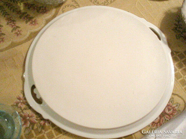 Antique art deco porcelain tray cake plate with handle - 39 cm - art&decoration