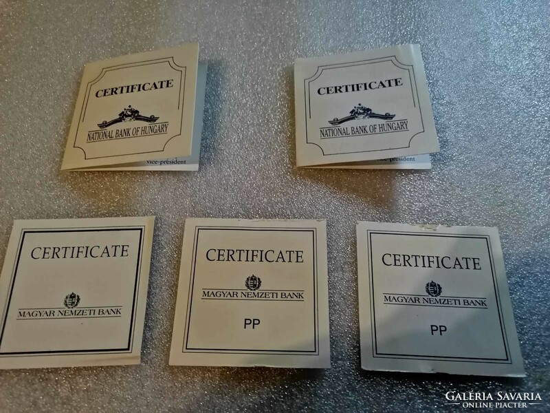 5 db Különböző Érme Certificat