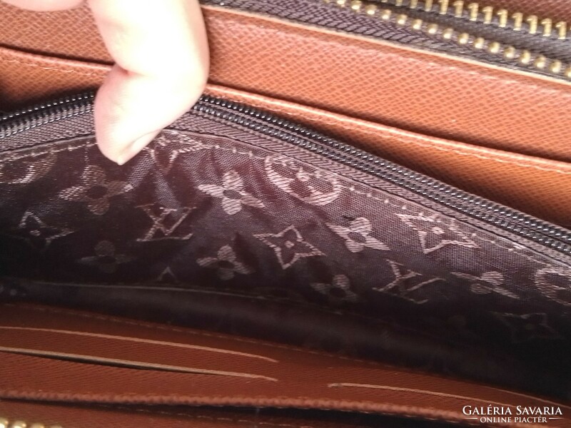 Louis vuitton lv zippy double two zipper brown women's fashion wallet imitation replica