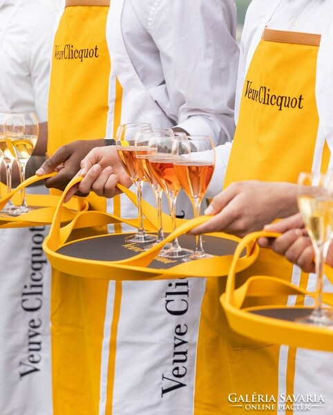 Champagne Veuve Clicquot pezsgő szervírozó tálca - Eredeti francia bárfelszerelés - Pezsgős ajándék