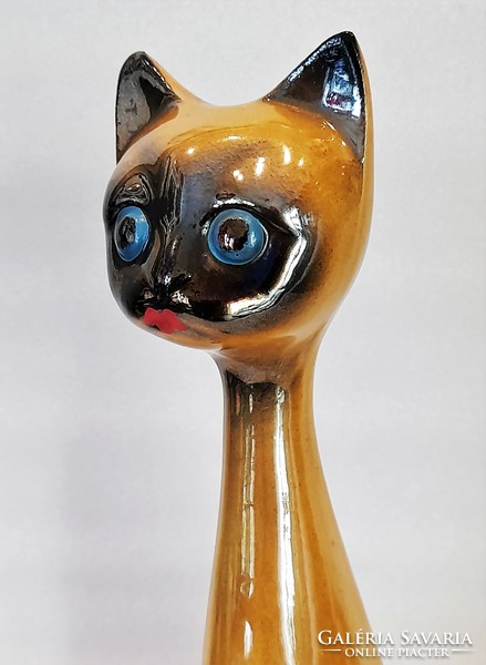 Retro Dutch Jema ceramic Siamese cat, 25 cm high