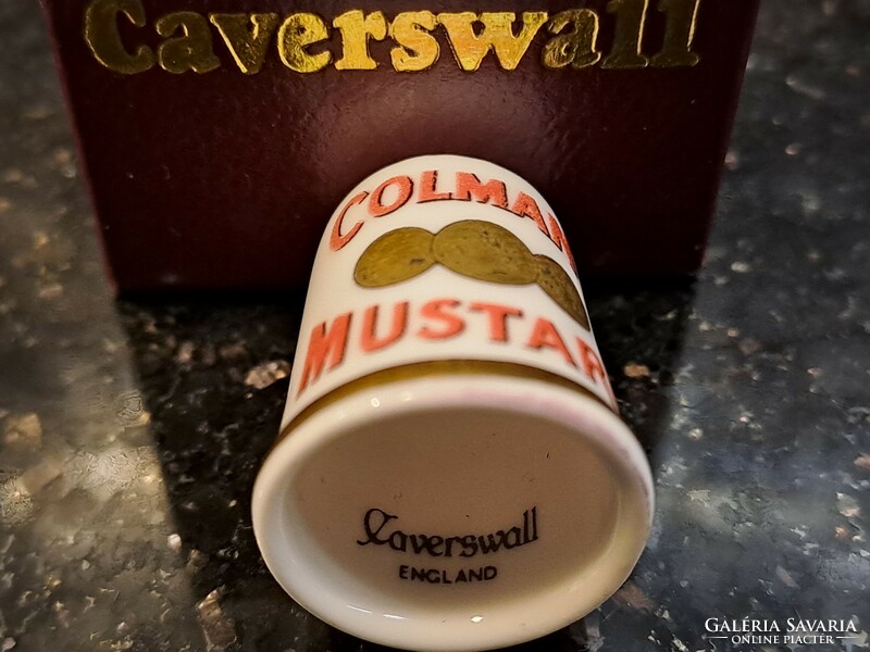 Caverswall colmans mustard vintage English porcelain thimble