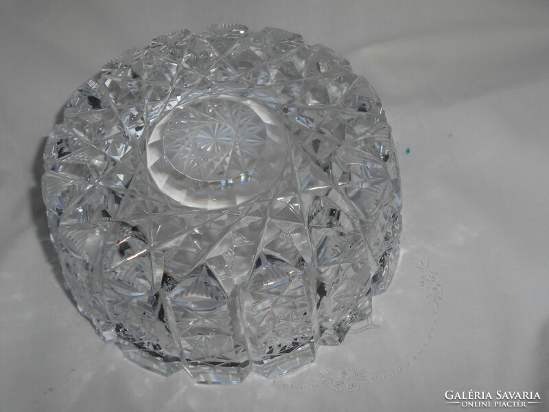 Ólomkristály tál (hamuzó)-súlyos, szép darab