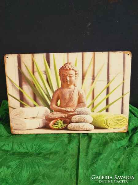 Buddha  Vintage fém tábla ÚJ! (48-7393)