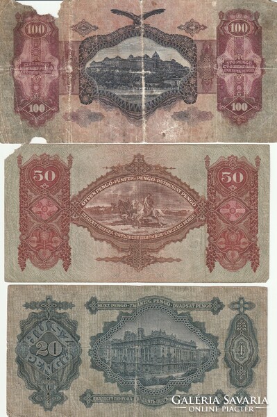 3 Pcs. Pengő line from the 1930s