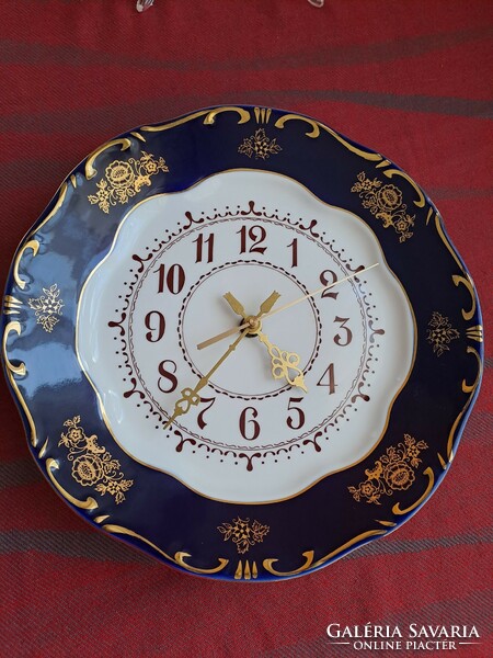 Flawless! Zsolnay pompadour i wall clock / plate clock