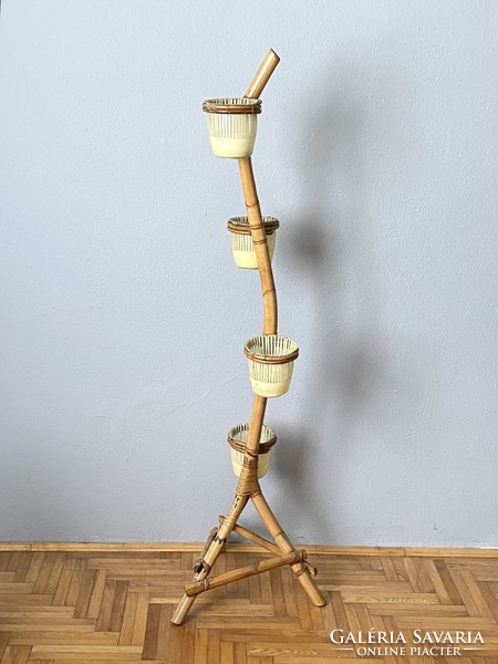 Flower stand made of bent reed, room decoration, 163 cm