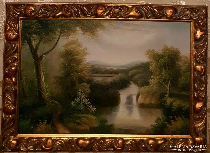 Landscape with gilded wooden frame 35x25