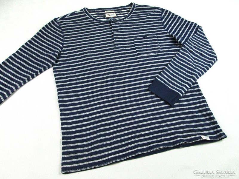 Original tommy hilfiger (l / xl) elegant long sleeve striped sweater for men
