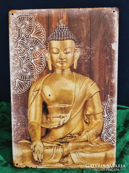 Buddha  Vintage fém tábla ÚJ! (44-7389)
