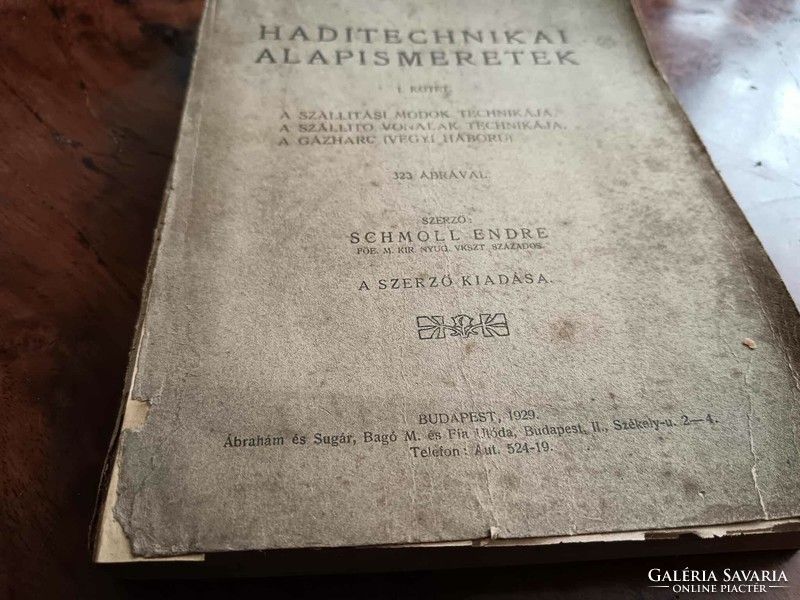 Schmoll Endre: Haditechnikai alapismeretek. I. kötet, 1929-es kiadás