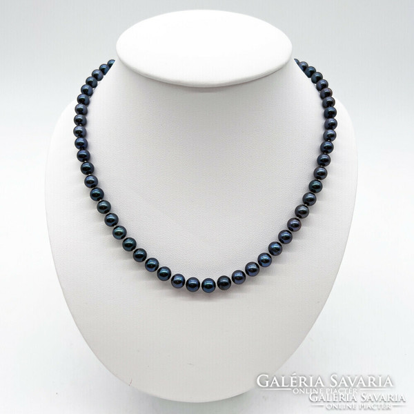 Blue cultured pearl necklace - ek88