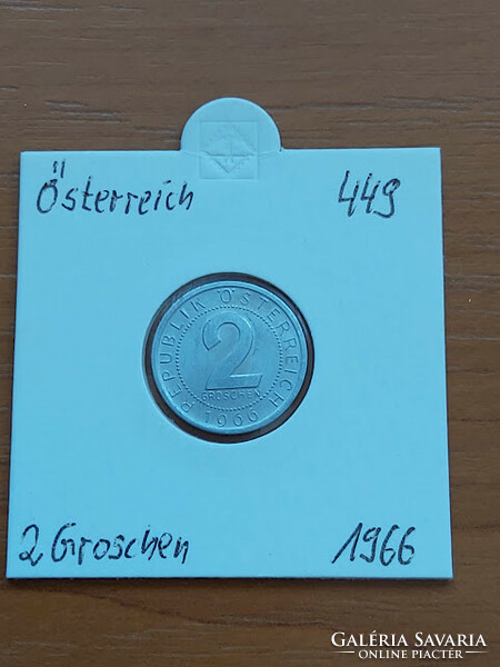 Austria 2 groschen 1966 alu. In a paper case