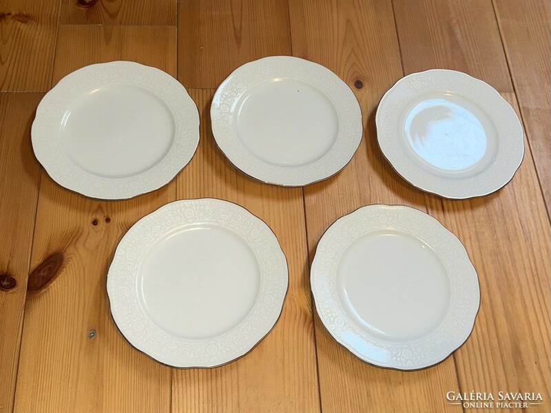 Chinese gold-edged porcelain small plate, 5 pieces together