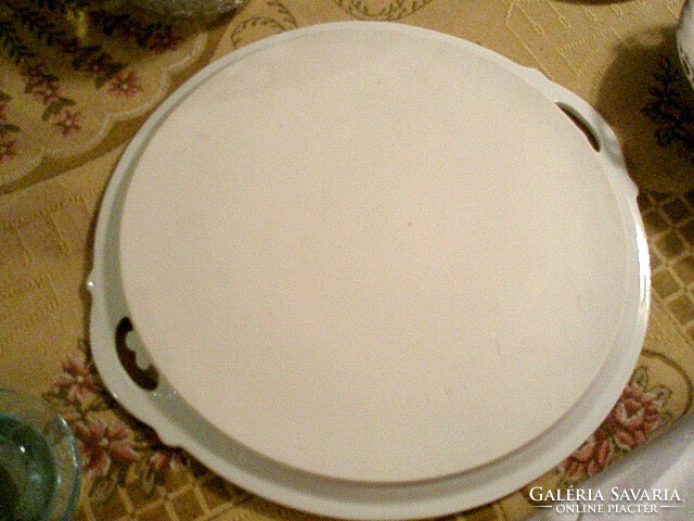 Antique porcelain tray cake plate with handle - 39 cm - art&decoration
