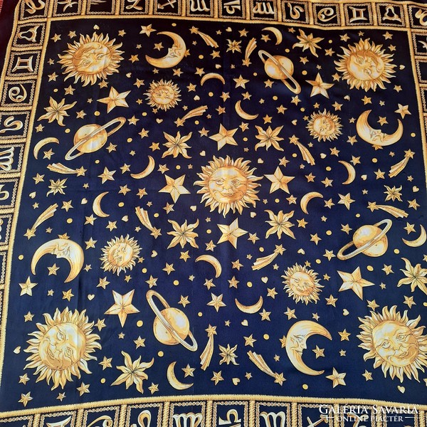 Beautiful silk scarf with zodiac signs (large)