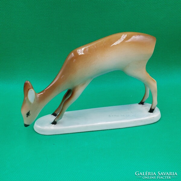 Rare collector's figure of András Zsolnay spawning deer