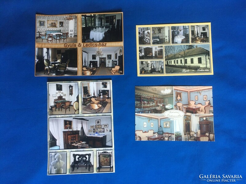 Gyula: two photos: Ladics-house and two postcards: Ladics-house or Centennial pastry shop