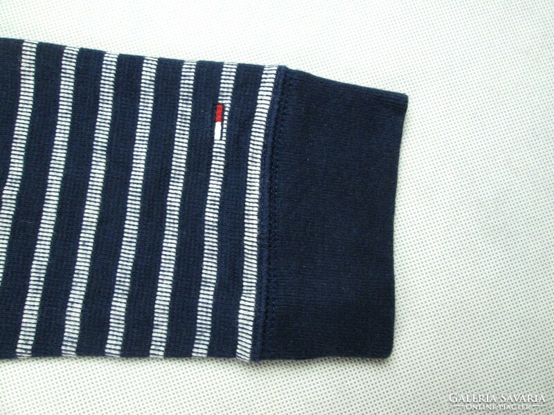 Original tommy hilfiger (l / xl) elegant long sleeve striped sweater for men