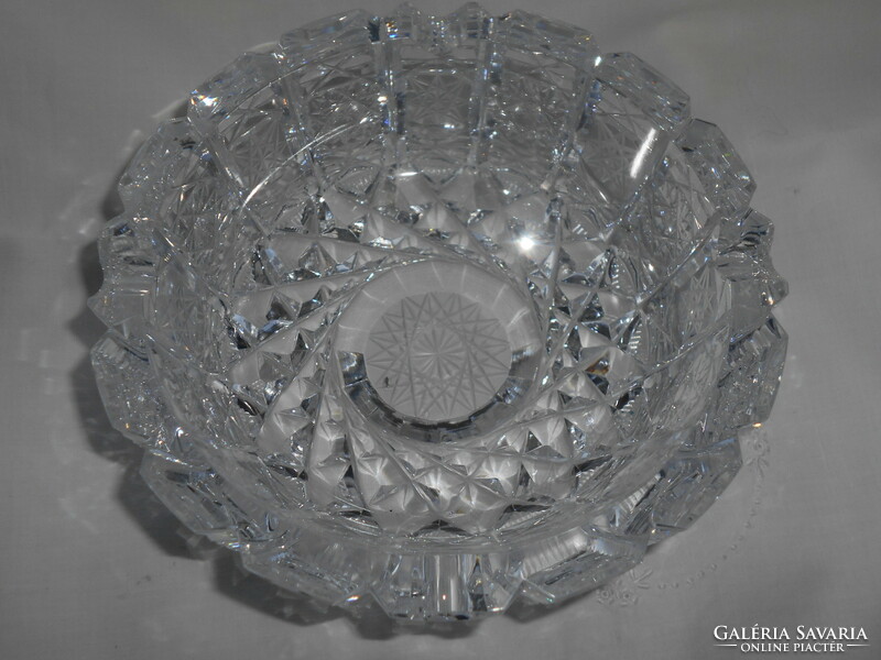 Ólomkristály tál (hamuzó)-súlyos, szép darab