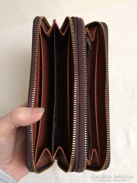 Louis vuitton lv zippy double two zipper brown women's fashion wallet imitation replica
