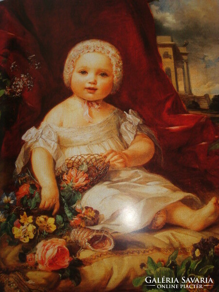 Neugebauer, Josef (1810 - 1895) Mária Terézia virágokkal, 1846 festmény!