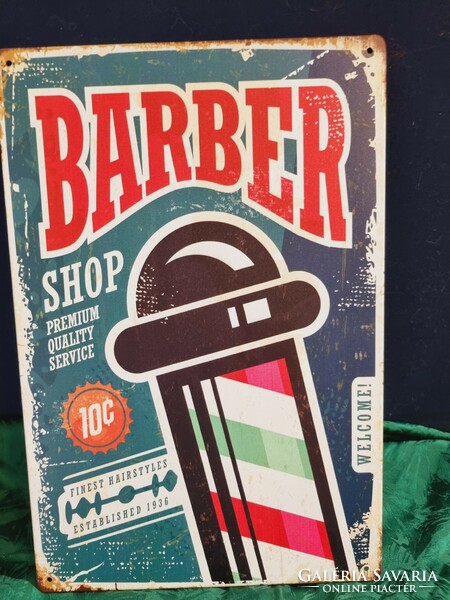 Barber Shop  Vintage fém tábla ÚJ! (59)