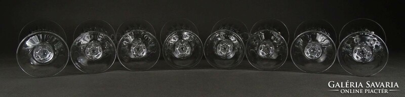 1Q867 elegant stemmed French glass wine glass set of 8 pieces