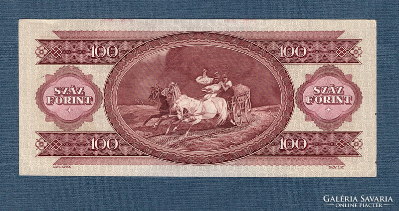 100 Forint 1980 EF - aUNC a Hatodik Kádár címeres "Piros százas"
