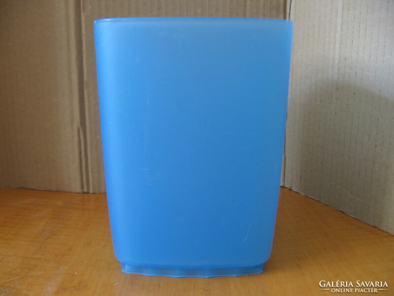 Blue plastic orchid pot, stationery holder