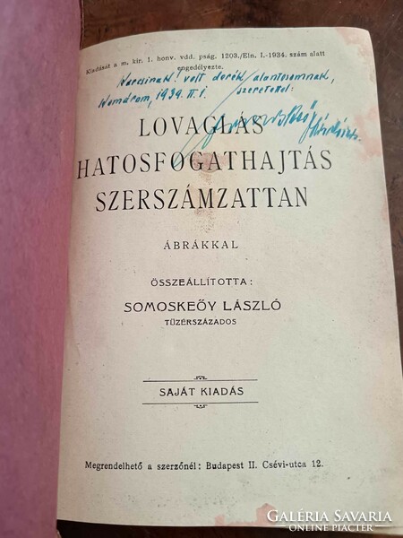 Lovaglás, hatosfogathajtás, szerszámzattan, Somoskőy László, Kiadás: Budapest, 1934