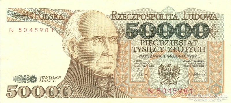 50000 zloty zlotych 1989 Lengyelország 3.