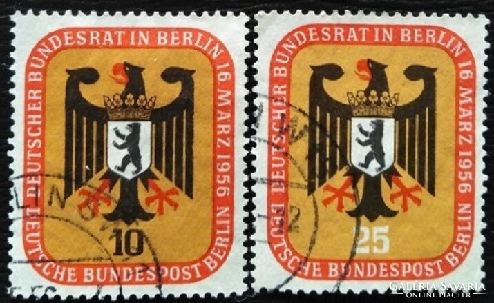 Bb136-7p / Germany - Berlin 1956 Federal Council in Berlin stamp line stamped