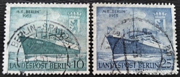 Bb126-7p / Germany - Berlin 1956 christening of the ship Berlin stamp set stamped