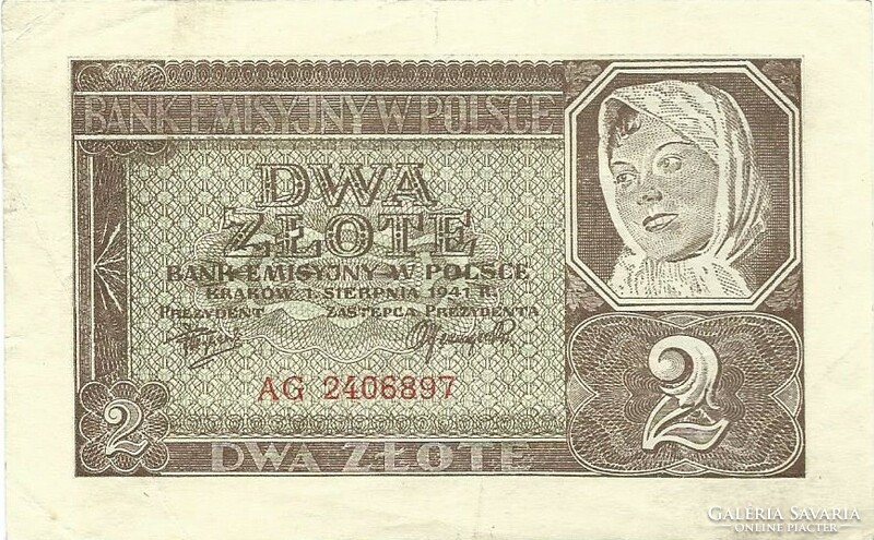 2 Zloty zlotych zlote 1941 poland 3.
