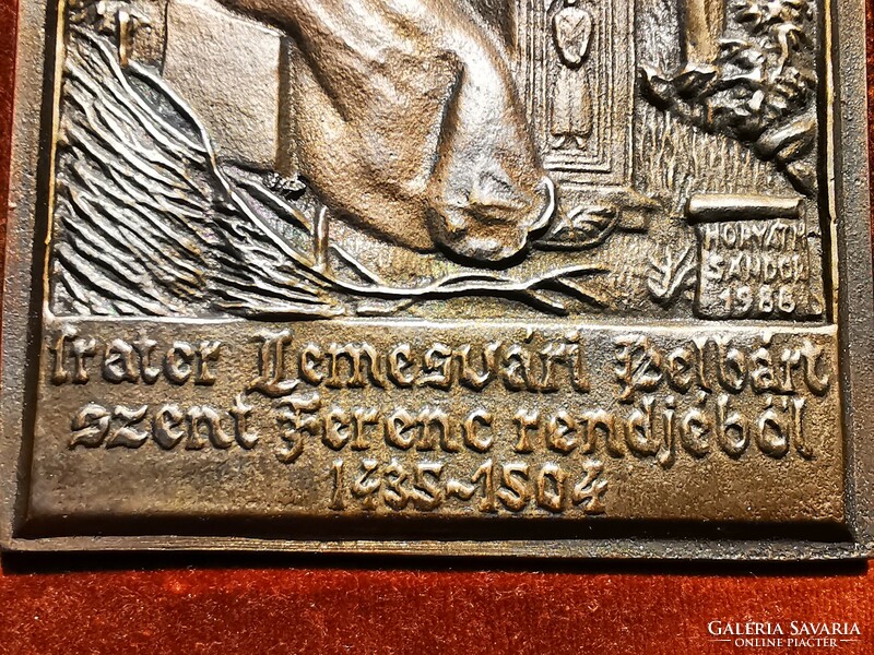 Timisoara Pelbar Franciscan monk, bronze plaque