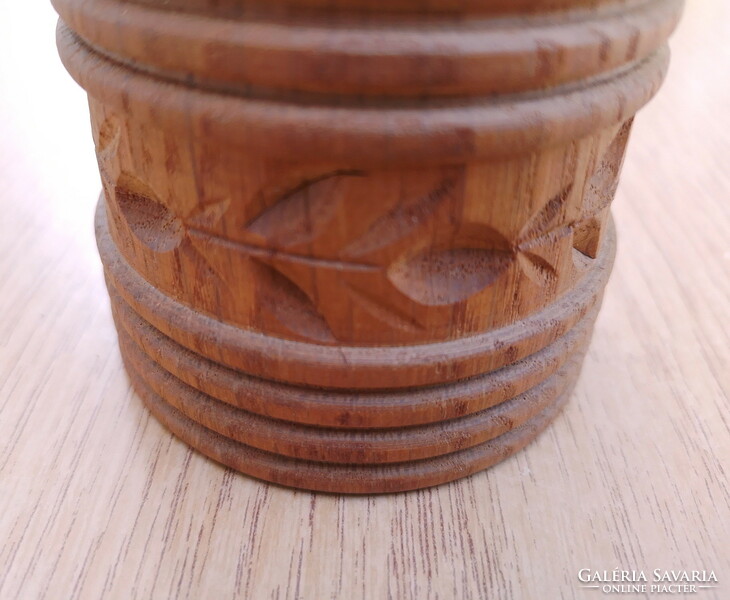 Carved wooden storage, centerpiece, vase, pen holder ...